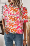 Floral Tie Back Boho Short Sleeve Blouse | Available in 2 Colors