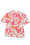 Floral Tie Back Boho Short Sleeve Blouse | Available in 2 Colors