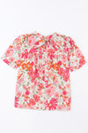 Floral Tie Back Boho Short Sleeve Blouse | Available in 2 Colors