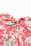 Floral Tie Back Boho Short Sleeve Blouse | Available in 2 Colors