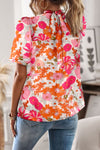 Floral Tie Back Boho Short Sleeve Blouse | Available in 2 Colors