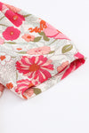Floral Tie Back Boho Short Sleeve Blouse | Available in 2 Colors