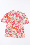 Floral Tie Back Boho Short Sleeve Blouse | Available in 2 Colors