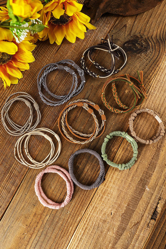 Multicolour 20Pcs Boho Knotted Hair Ties