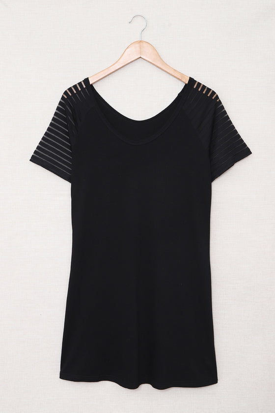 Black Casual Raglan Sleeve Basic Dress for Women