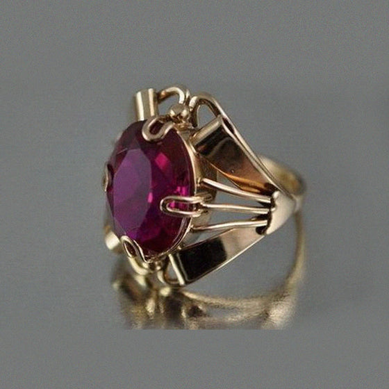 Glass Ruby Vintage Ring