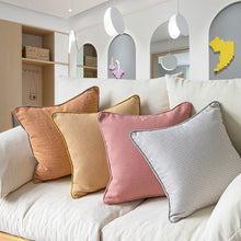  Modern Solid Colored Pillow with Piping Boarder and Feather Insert