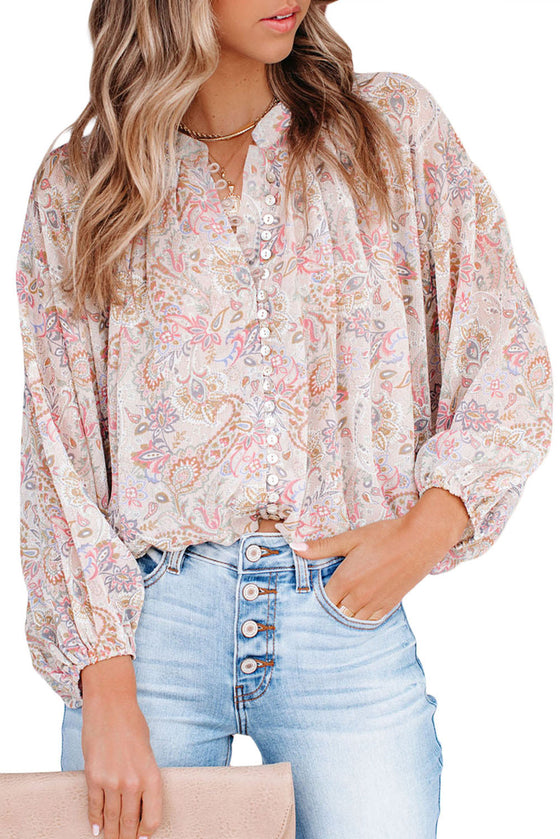 Pink Paisley Boho Blouse