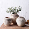 Rustic Round Ceramic Pottery in Beige