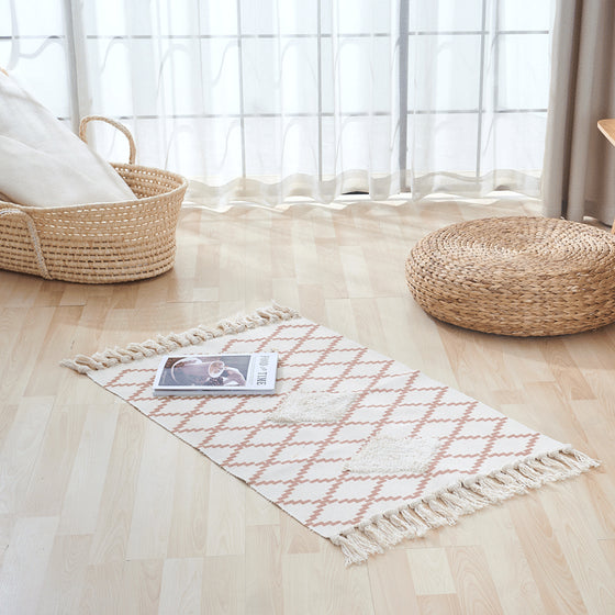 Fringed Cotton Small Space Rug | Other Styles Available