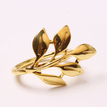  Leaf Napkin Ring Plated in Gold, Silver, or Rose Gold Finish