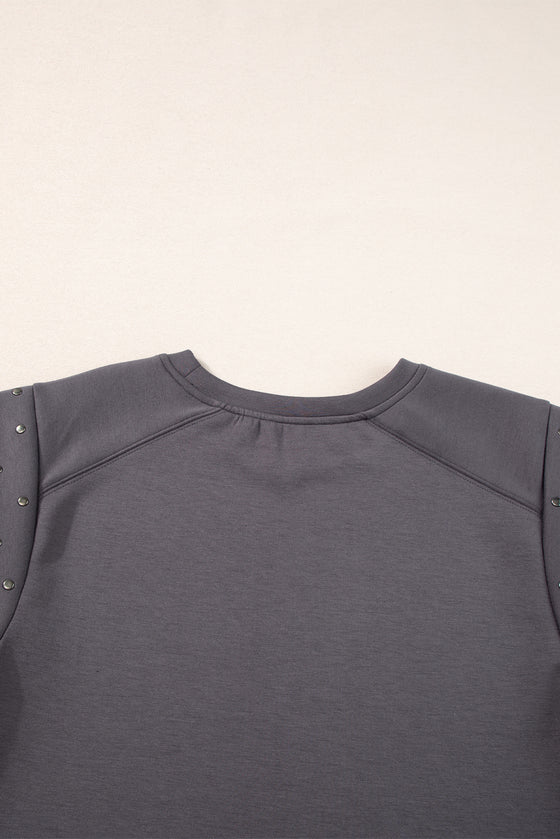 Black Rivet Round Neck T Shirt