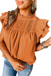 Orange Ruffle Blouse