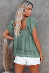 Green Lace Trim Top | Available in 2 Colors