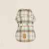 Beige Plaid Cotton Felt Dog Coat