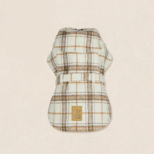  Beige Plaid Cotton Felt Dog Coat