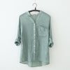 Linen Long-Sleeved Button-up Shirt