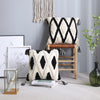 Moroccan Throw Pillow Cover with Tassels in Black and Natural White