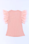 Pink Ruffle Ribbed Knit Top | Available in 3 Colors