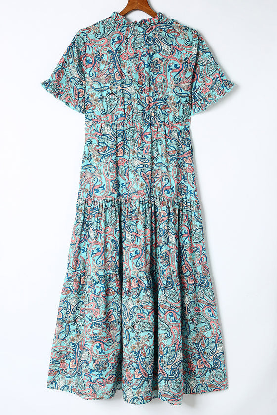 Sky Blue Paisley Maxi Dress