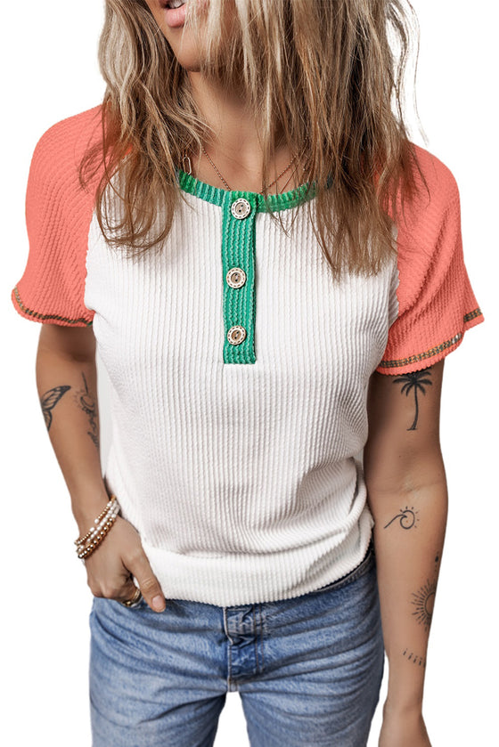 White Patchwork T-Shirt