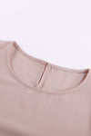 Pastel Pink Lace Trim Flutter Sleeve Blouse for Women