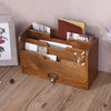 Office Desk Wooden File Box in Rustic Maple Finish