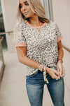 Cheetah Print with Jewel Neckline T-Shirt