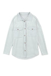 Grey Textured Button Up Shirt Shacket with Pockets | Available in 4 Colors