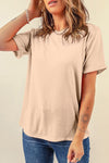 Pink Solid Color Basic Crew Neck Plain Tee | Available in 7 Colors