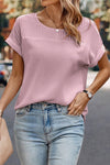 Light Pink Pleated Round Blouse