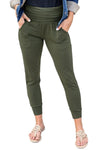 Green High Waist Pleated Casual Pocket Leggings | Available in 3 Colors