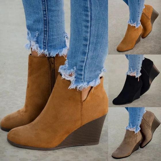 Wedge Heel Chelsea Ankle Boots