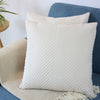 Velvet Throw Pillow Cover with Quilted and Nordic Chevron Design