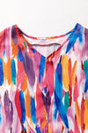 Multicolor Watercolor Abstract Design Blouse