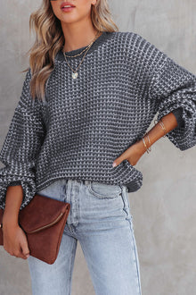  Gray Heathered Knit Sweater | Available in 3 Colors