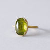 Green Glass Gem Ring For Women in Gold Finish