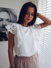 Laced Sleeved White Shirt