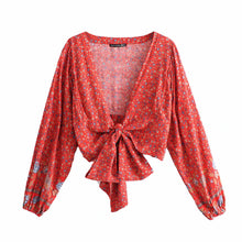  Floral Printed Tie Cardigan For Women