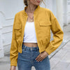 Solid Color Faux Sued Jacket for Women