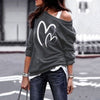 Double Heart Graphic Sweatshirt