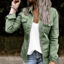  European and American mid-length denim jacket women