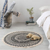 Round Cotton Handmade Rug in India Design -36" | Other Colors Available