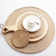  Ramie Straw Braided Round Placemat in Natural