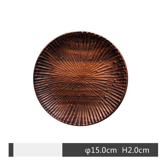 Black walnut round breakfast wooden tray