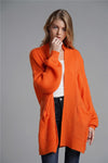 Solid color long-sleeved knitted jacket