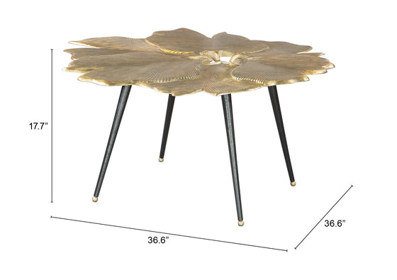 Gingko Coffee Table in Antique Brass