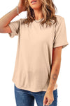 Pink Solid Color Basic Crew Neck Plain Tee | Available in 7 Colors