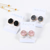 Geode and Gold Stud Earrings