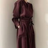 Women's Belted Dress with Tailor-stich Detail